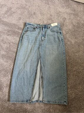 Abercrombie & Fitch Light Blue Straight-Leg Denim Skirt Jeans